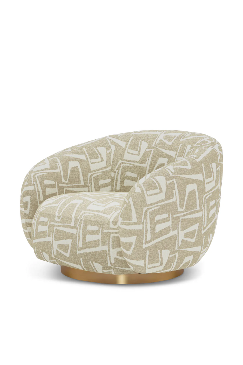 Brass Base Curved Swivel Chair | Eichholtz Brice | Eichholtzmiami.com