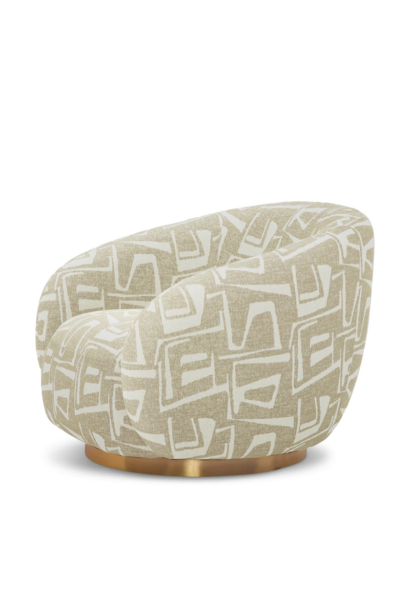 Brass Base Curved Swivel Chair | Eichholtz Brice | Eichholtzmiami.com