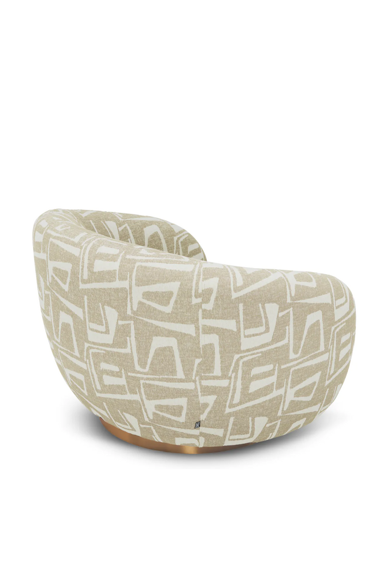 Brass Base Curved Swivel Chair | Eichholtz Brice | Eichholtzmiami.com