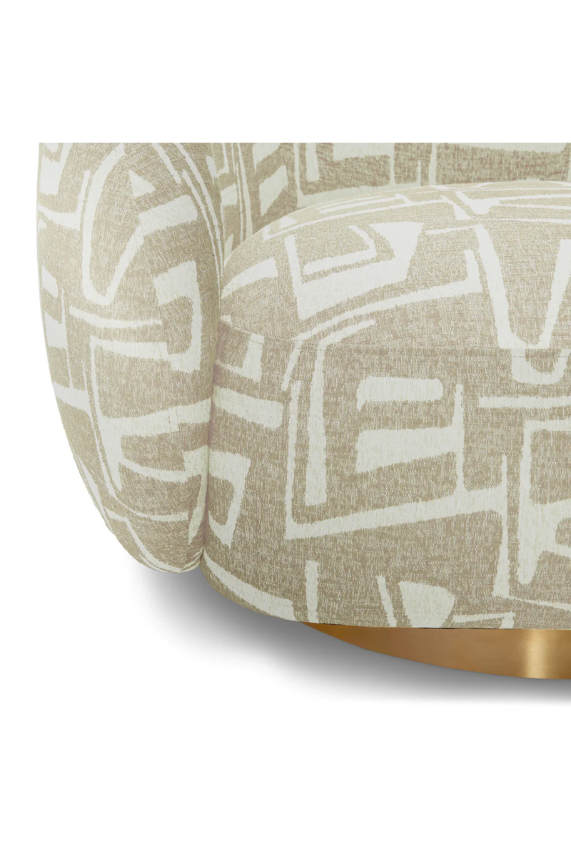 Brass Base Curved Swivel Chair | Eichholtz Brice | Eichholtzmiami.com