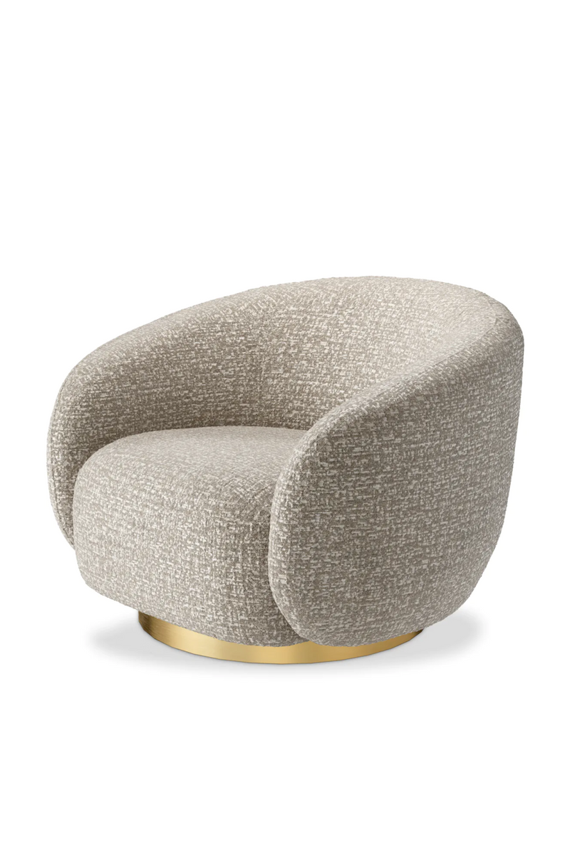 Brass Base Curved Swivel Chair | Eichholtz Brice | Eichholtzmiami.com