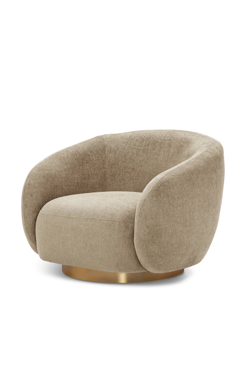Brass Base Curved Swivel Chair | Eichholtz Brice | Eichholtzmiami.com