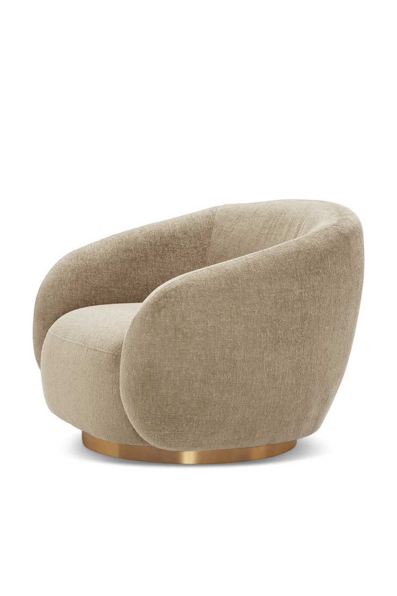 Brass Base Curved Swivel Chair | Eichholtz Brice | Eichholtzmiami.com