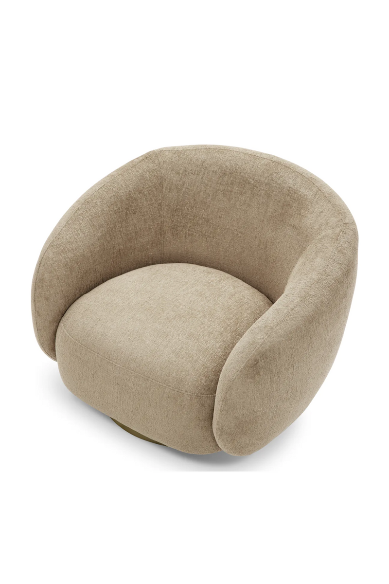 Brass Base Curved Swivel Chair | Eichholtz Brice | Eichholtzmiami.com