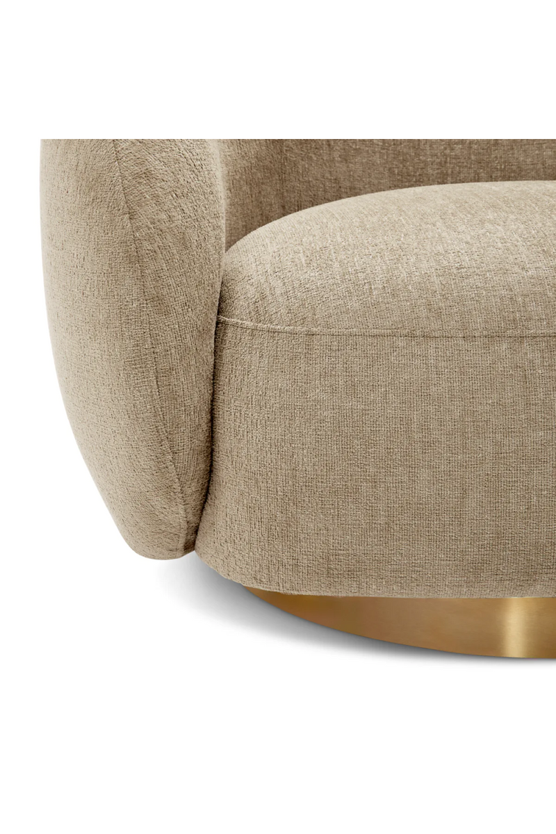 Brass Base Curved Swivel Chair | Eichholtz Brice | Eichholtzmiami.com