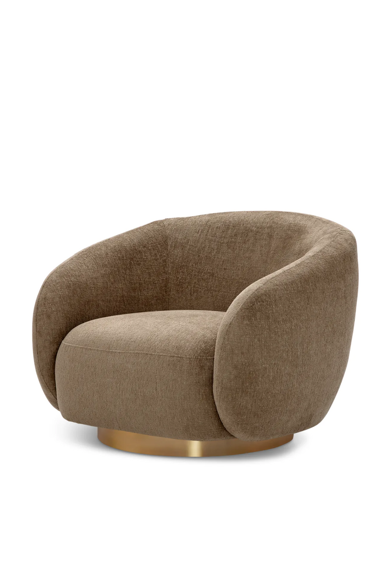 Brass Base Curved Swivel Chair | Eichholtz Brice | Eichholtzmiami.com