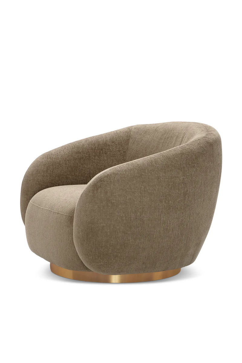 Brass Base Curved Swivel Chair | Eichholtz Brice | Eichholtzmiami.com