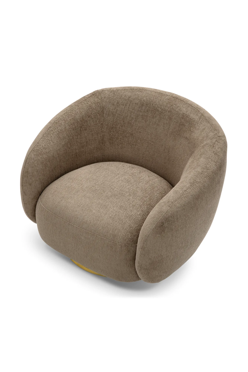 Brass Base Curved Swivel Chair | Eichholtz Brice | Eichholtzmiami.com