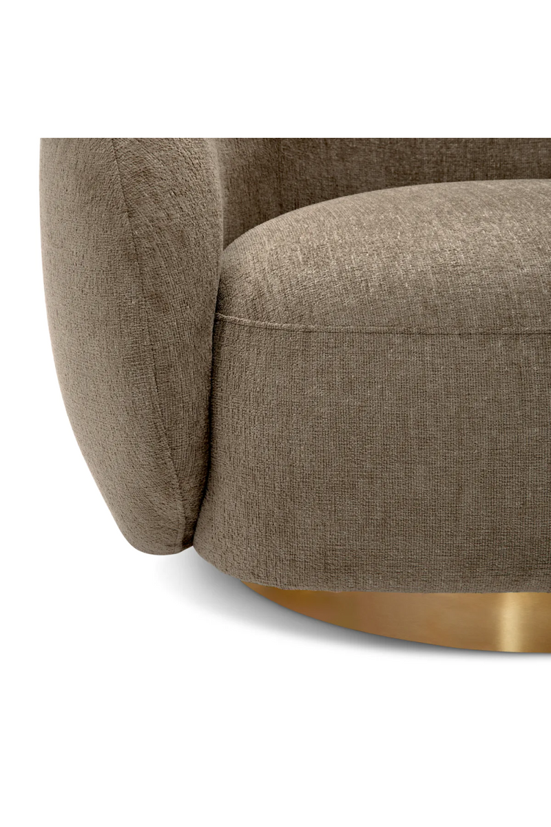 Brass Base Curved Swivel Chair | Eichholtz Brice | Eichholtzmiami.com