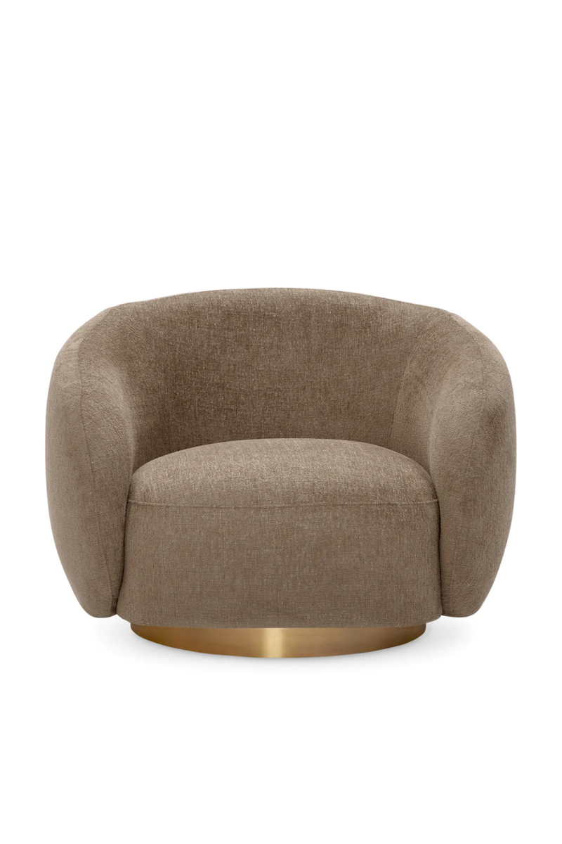 Brass Base Curved Swivel Chair | Eichholtz Brice | Eichholtzmiami.com