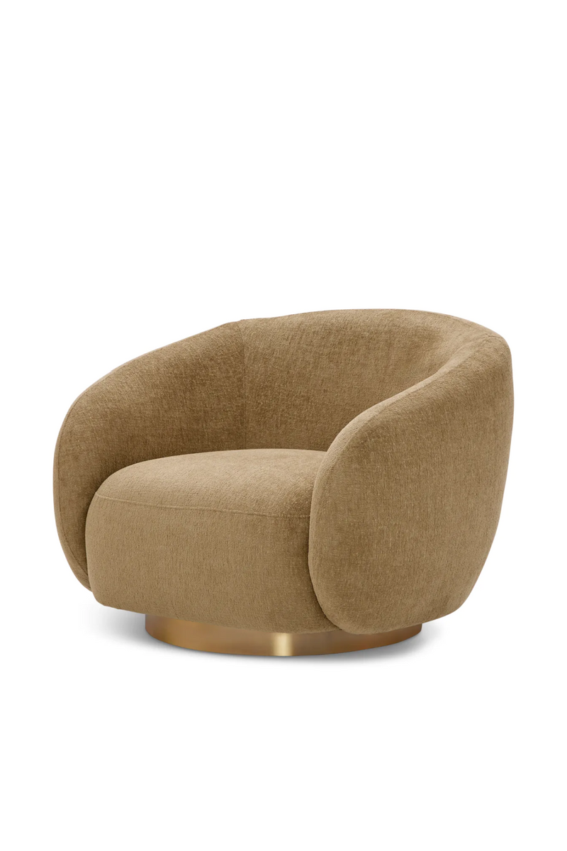 Brass Base Curved Swivel Chair | Eichholtz Brice | Eichholtzmiami.com