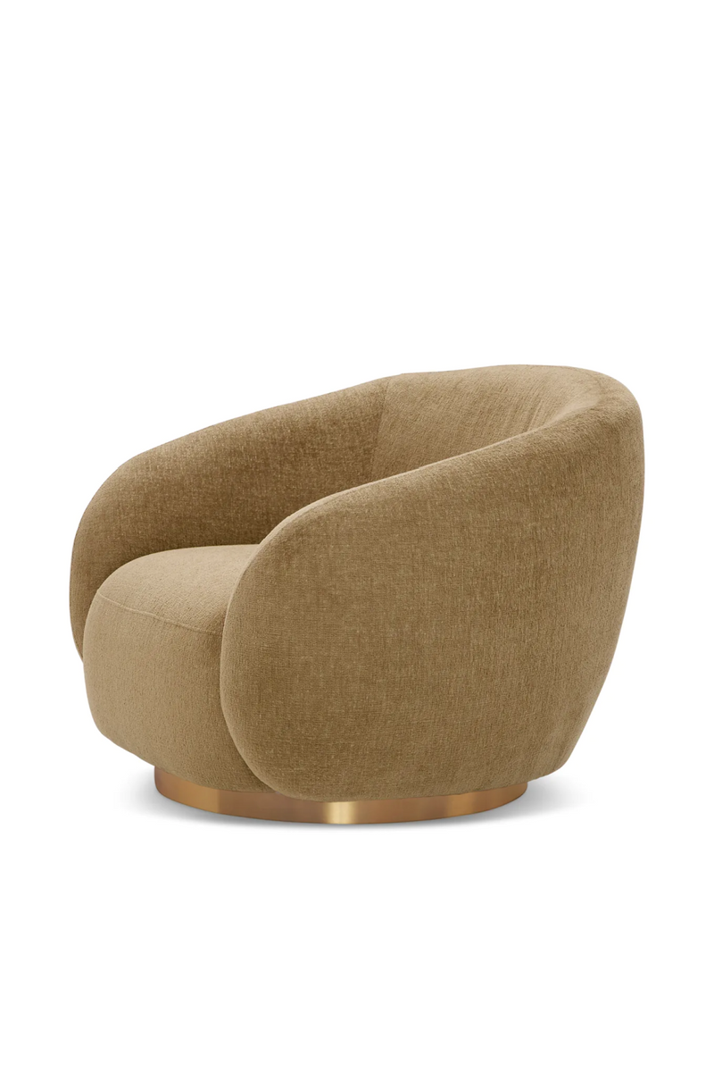 Brass Base Curved Swivel Chair | Eichholtz Brice | Eichholtzmiami.com