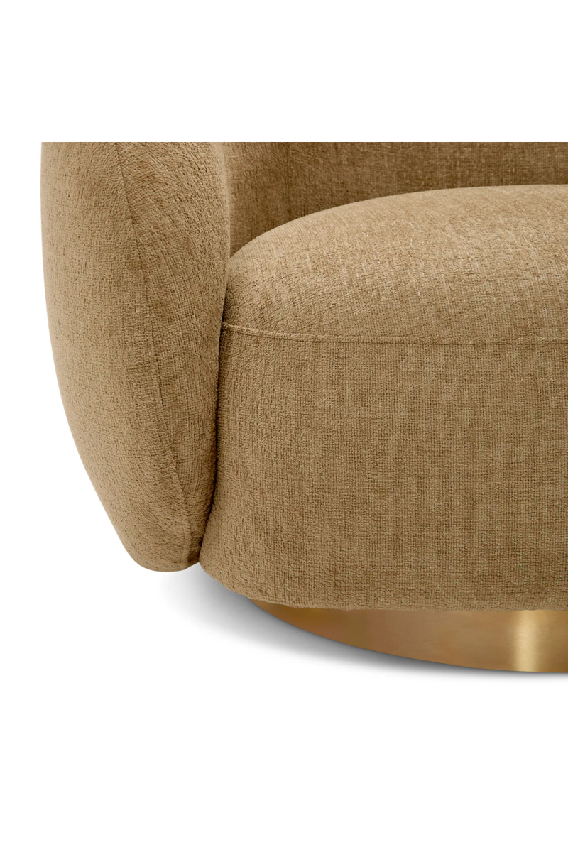 Brass Base Curved Swivel Chair | Eichholtz Brice | Eichholtzmiami.com