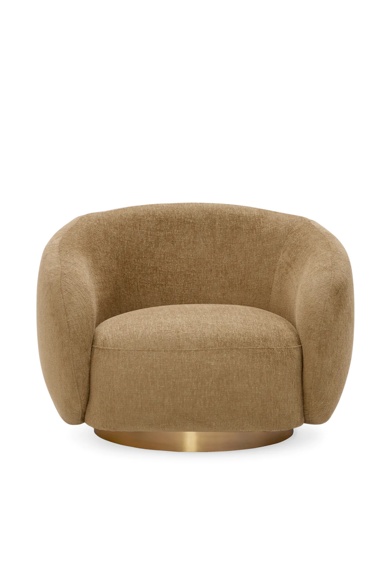 Brass Base Curved Swivel Chair | Eichholtz Brice | Eichholtzmiami.com