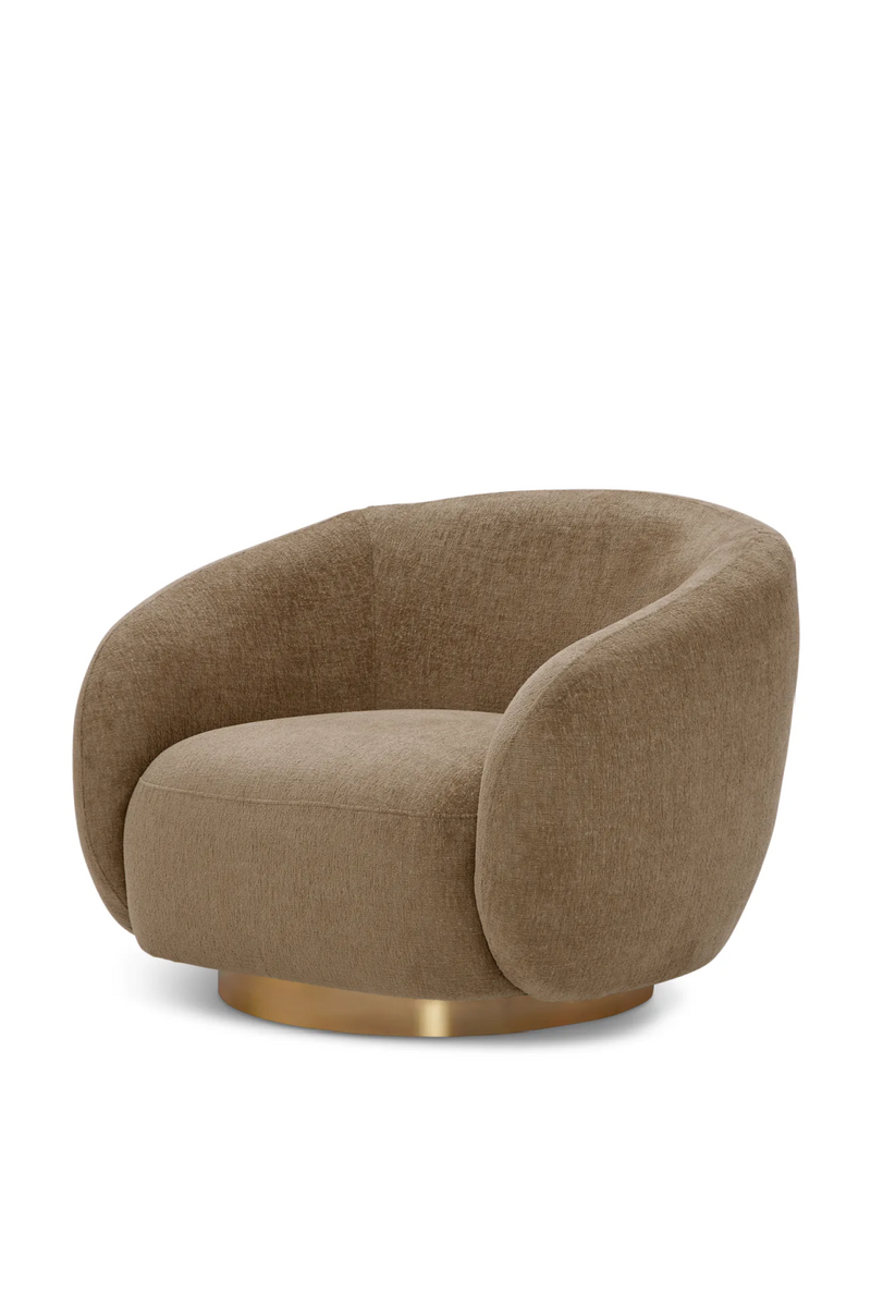 Brass Base Curved Swivel Chair | Eichholtz Brice | Eichholtzmiami.com