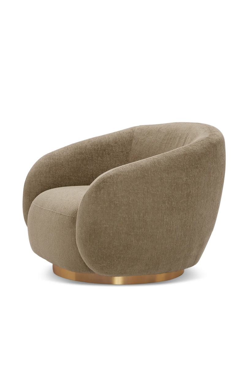 Brass Base Curved Swivel Chair | Eichholtz Brice | Eichholtzmiami.com