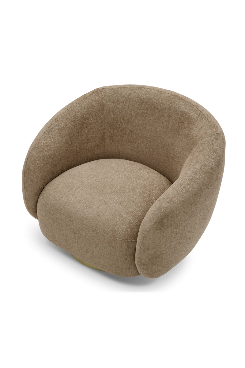 Brass Base Curved Swivel Chair | Eichholtz Brice | Eichholtzmiami.com