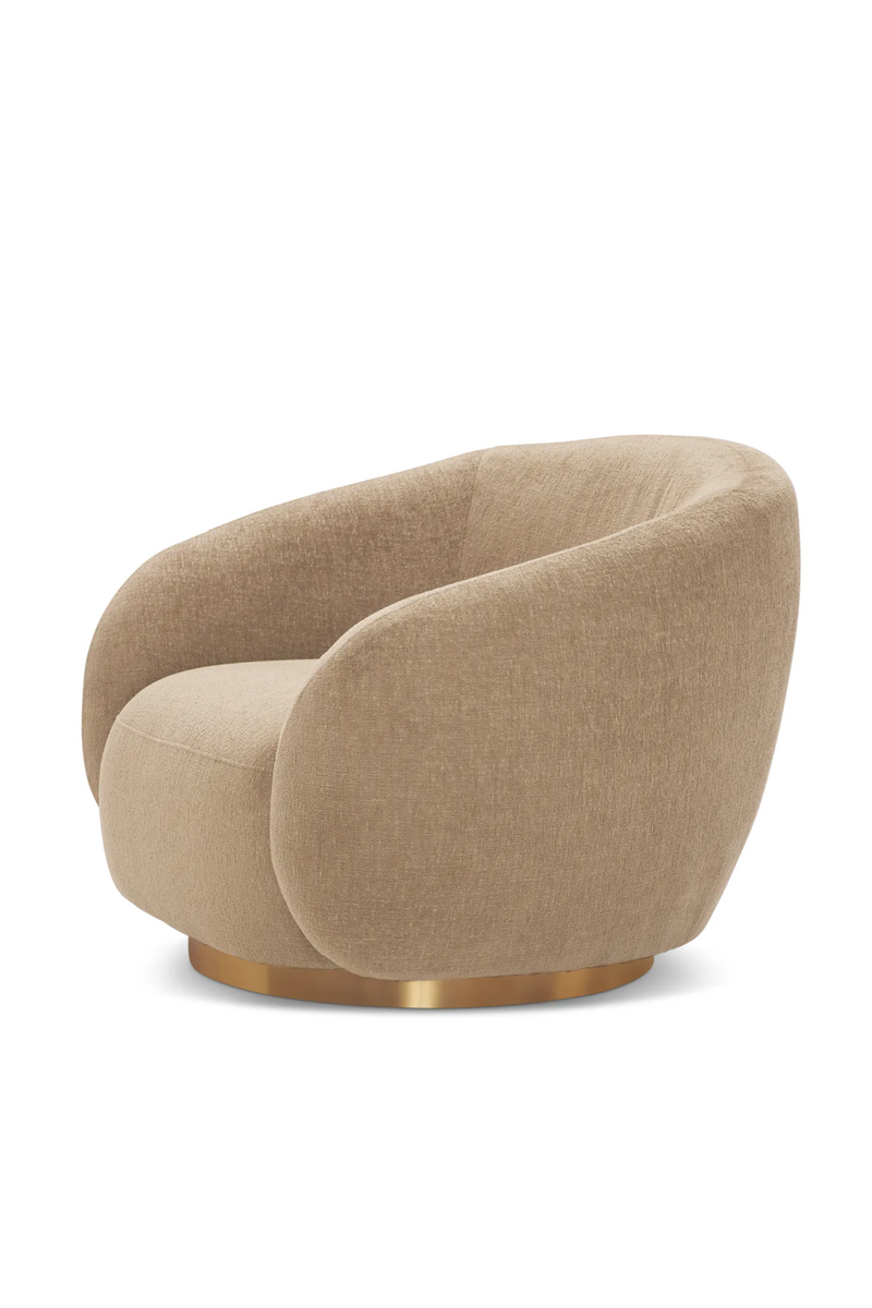 Brass Base Curved Swivel Chair | Eichholtz Brice | Eichholtzmiami.com