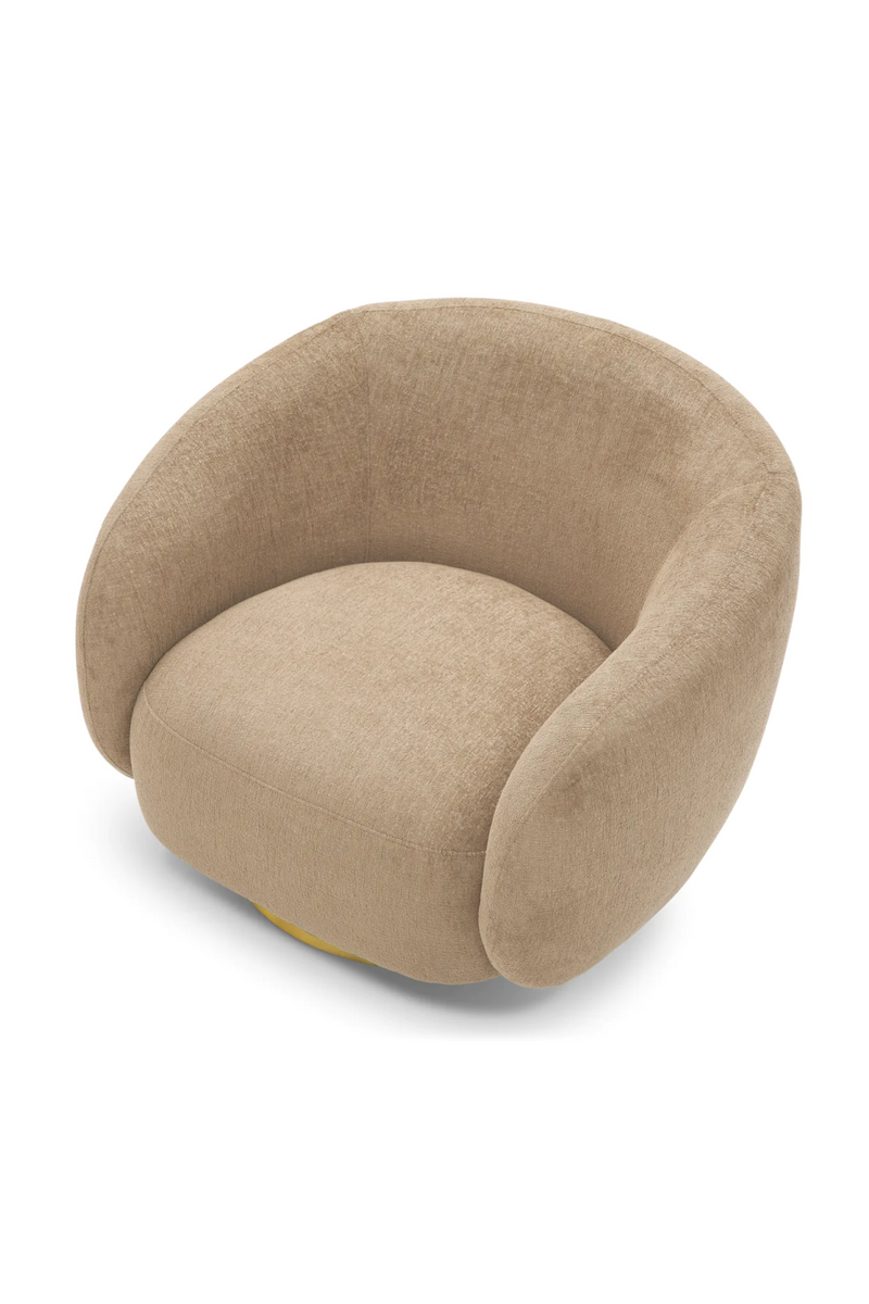 Brass Base Curved Swivel Chair | Eichholtz Brice | Eichholtzmiami.com