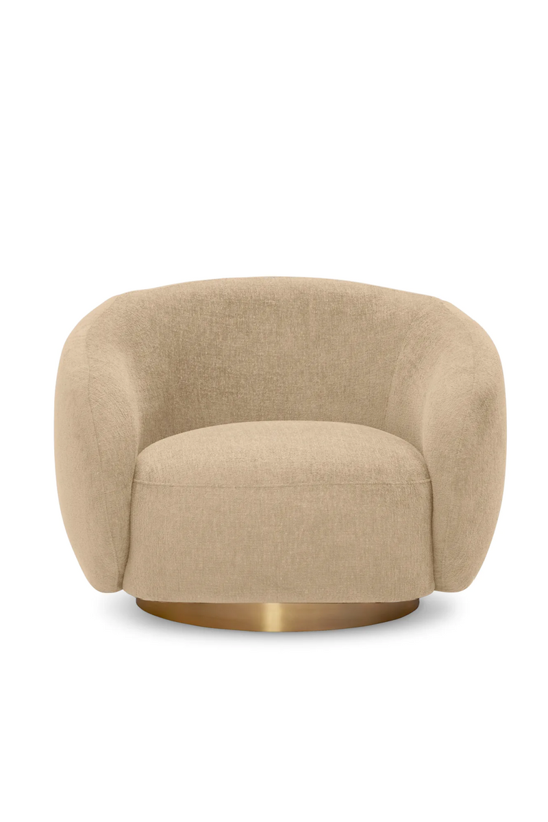 Brass Base Curved Swivel Chair | Eichholtz Brice | Eichholtzmiami.com