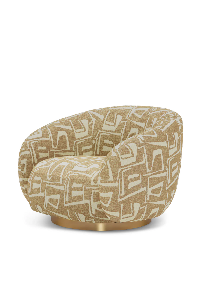 Brass Base Curved Swivel Chair | Eichholtz Brice | Eichholtzmiami.com