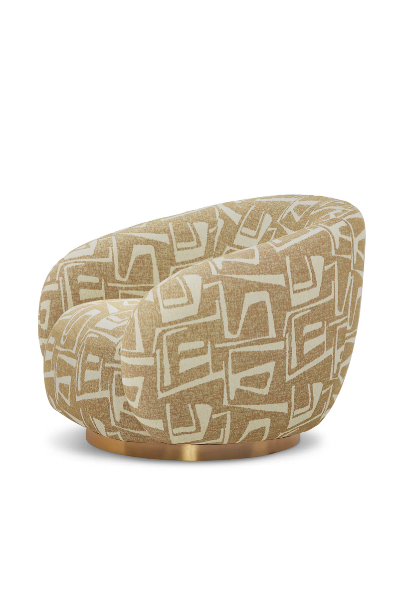 Brass Base Curved Swivel Chair | Eichholtz Brice | Eichholtzmiami.com