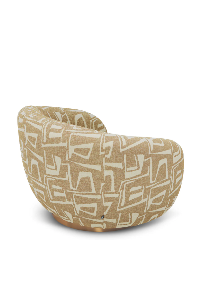 Brass Base Curved Swivel Chair | Eichholtz Brice | Eichholtzmiami.com