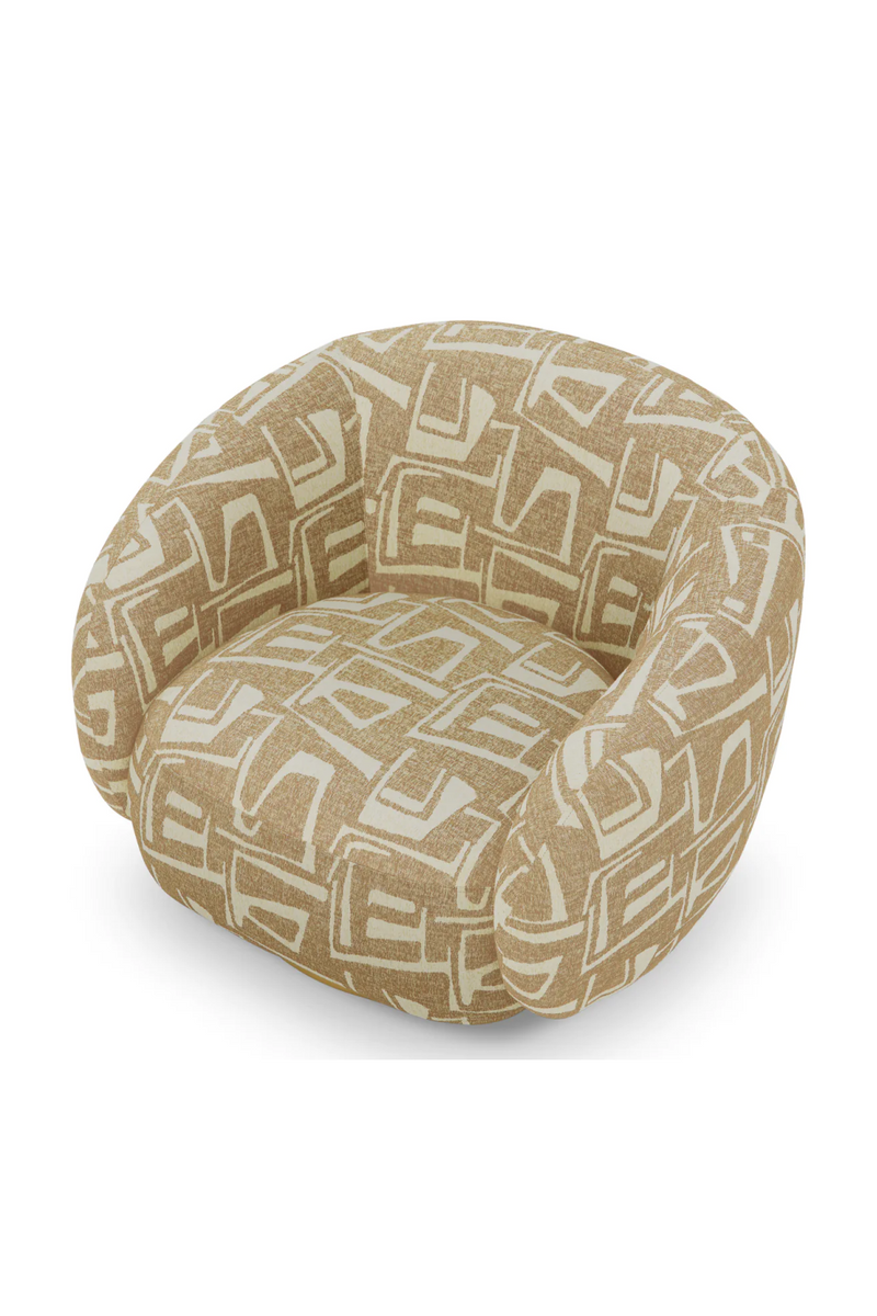 Brass Base Curved Swivel Chair | Eichholtz Brice | Eichholtzmiami.com