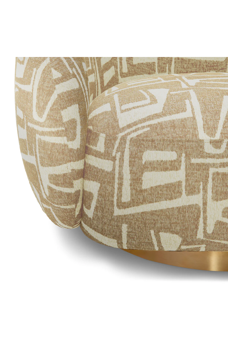 Brass Base Curved Swivel Chair | Eichholtz Brice | Eichholtzmiami.com