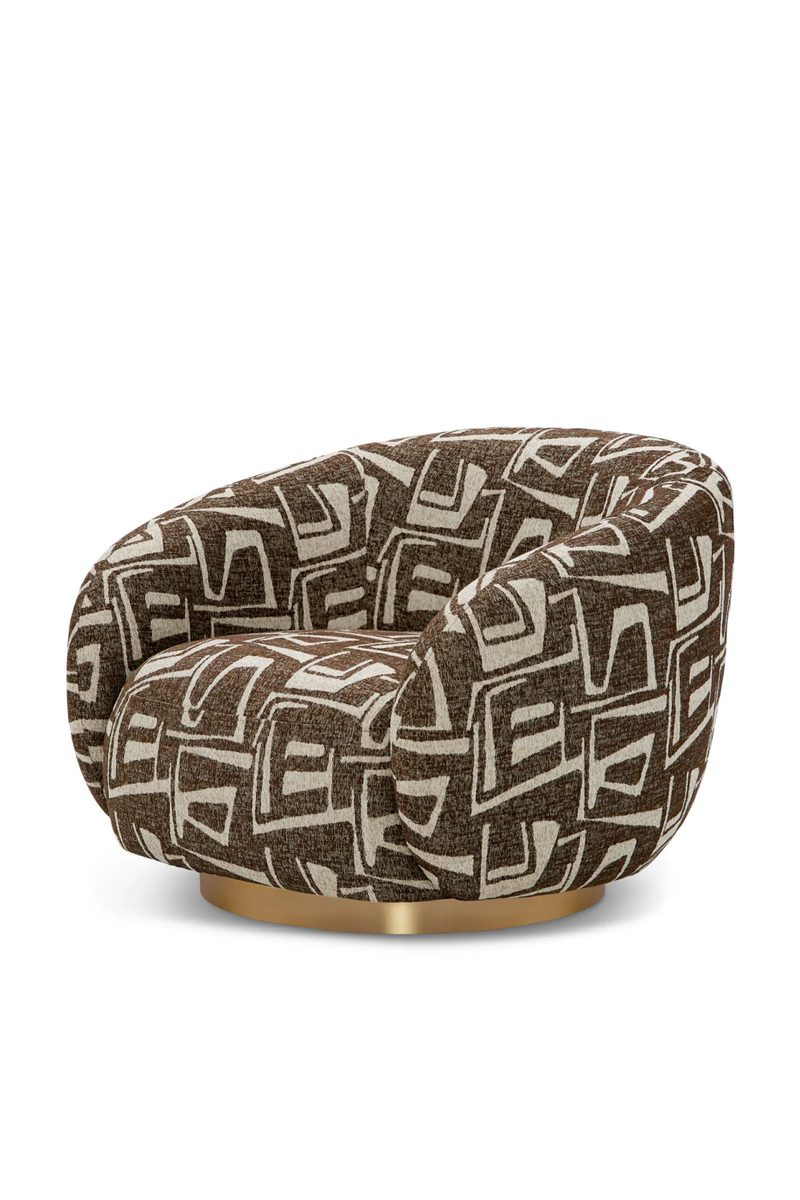 Brass Base Curved Swivel Chair | Eichholtz Brice | Eichholtzmiami.com