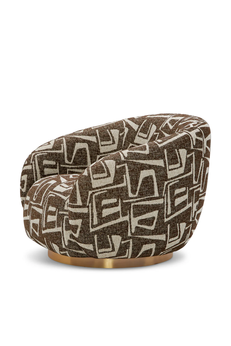 Brass Base Curved Swivel Chair | Eichholtz Brice | Eichholtzmiami.com