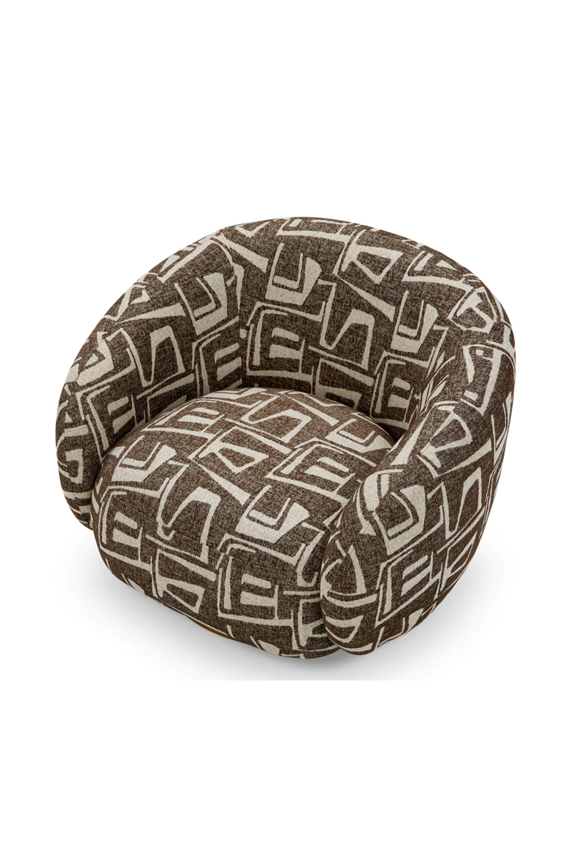 Brass Base Curved Swivel Chair | Eichholtz Brice | Eichholtzmiami.com