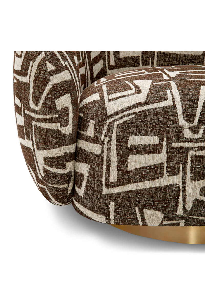 Brass Base Curved Swivel Chair | Eichholtz Brice | Eichholtzmiami.com