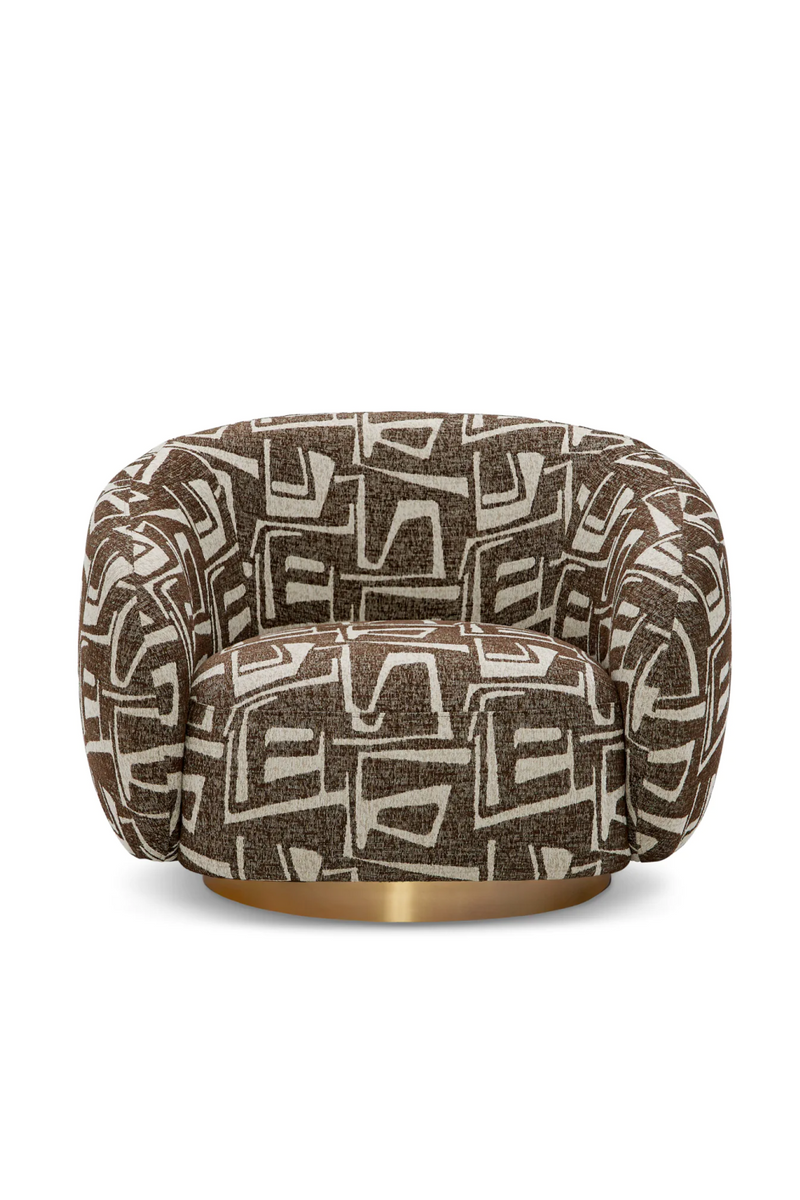 Brass Base Curved Swivel Chair | Eichholtz Brice | Eichholtzmiami.com