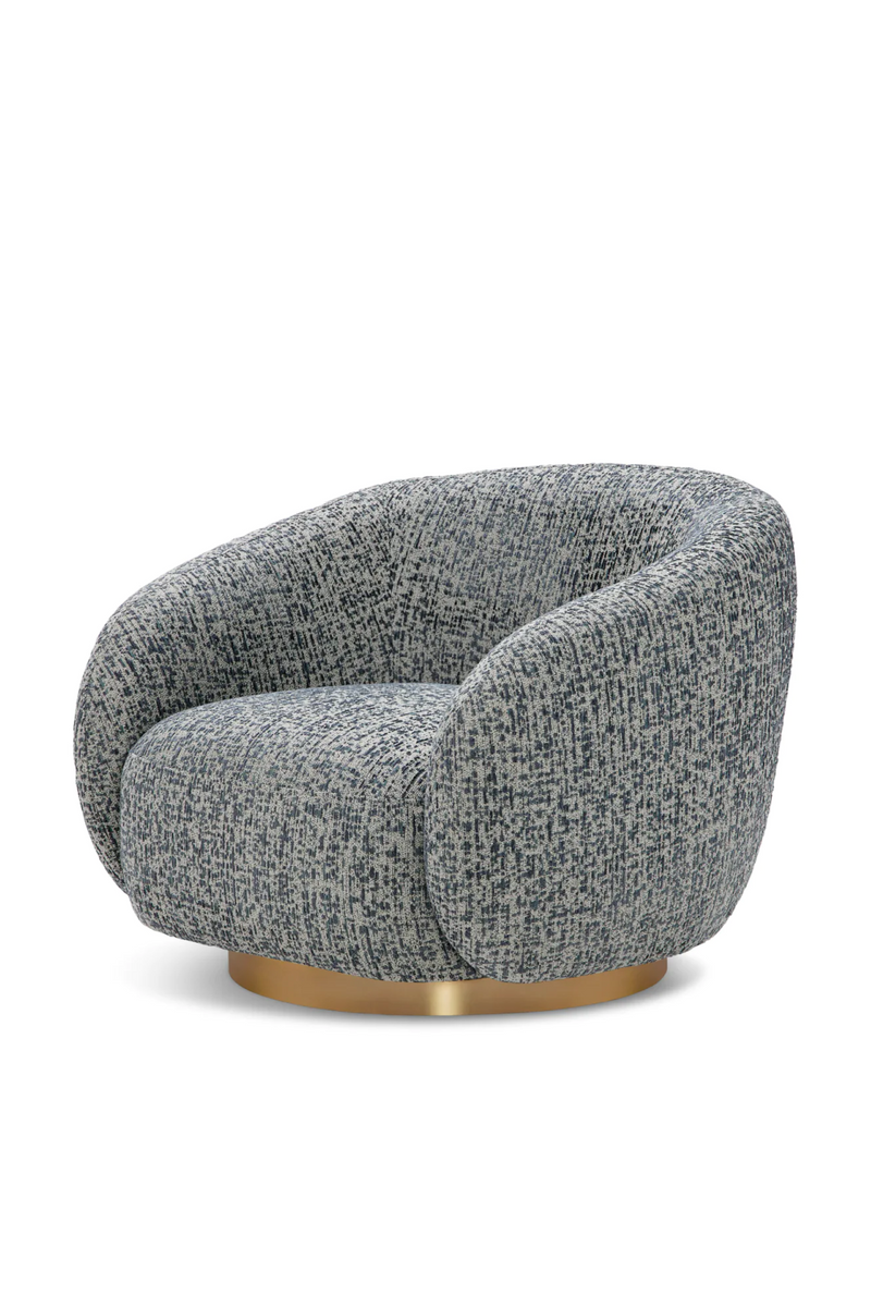 Brass Base Curved Swivel Chair | Eichholtz Brice | Eichholtzmiami.com