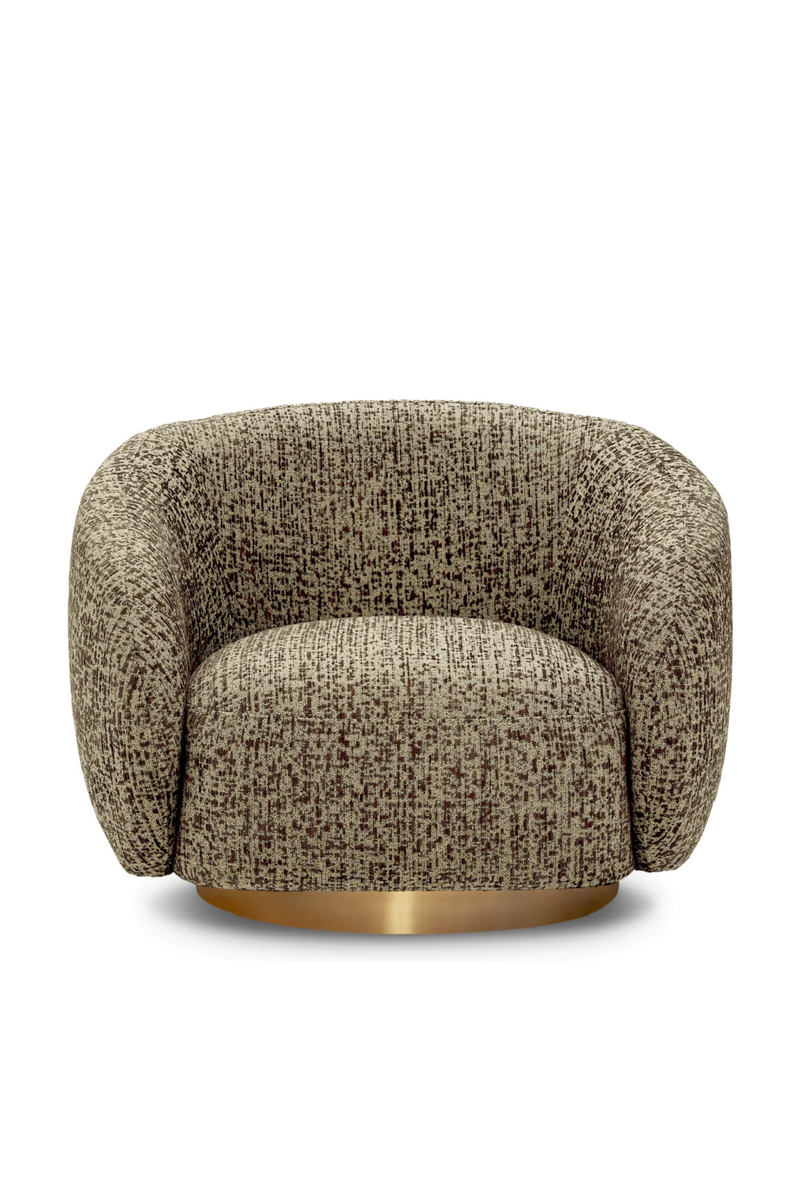 Brass Base Curved Swivel Chair | Eichholtz Brice | Eichholtzmiami.com