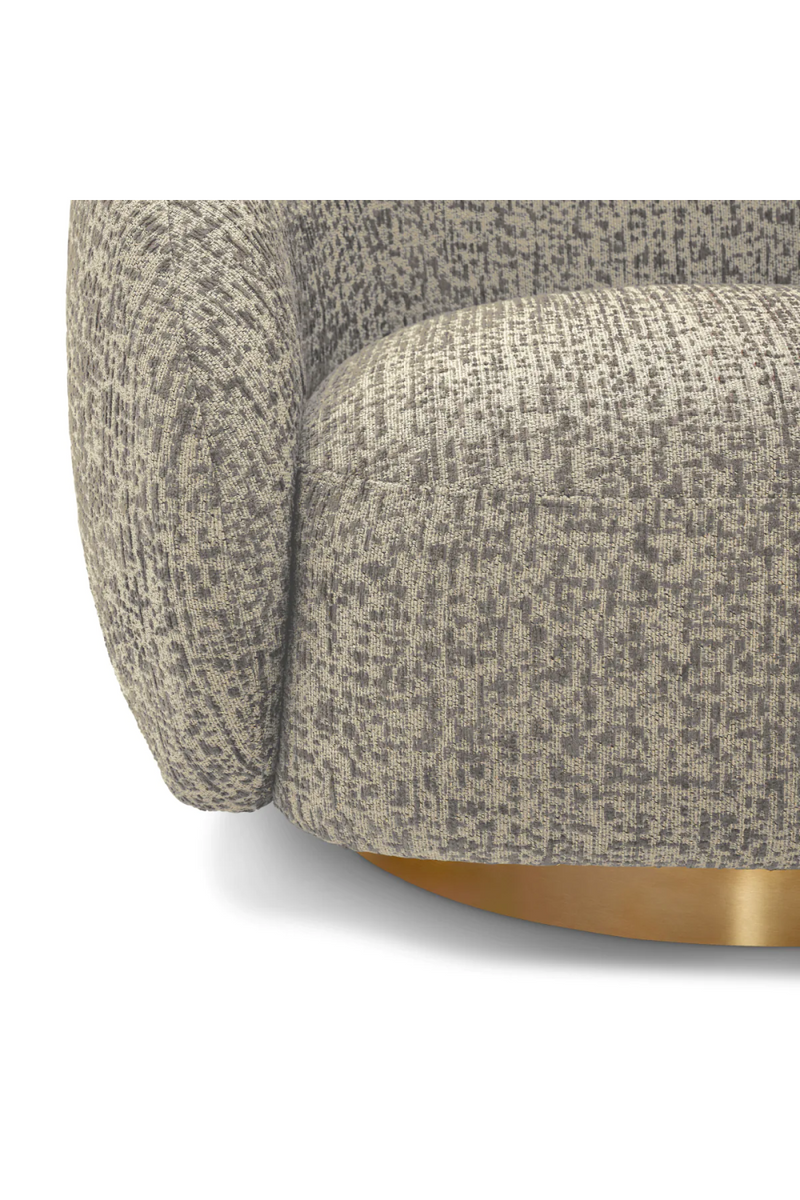 Brass Base Curved Swivel Chair | Eichholtz Brice | Eichholtzmiami.com