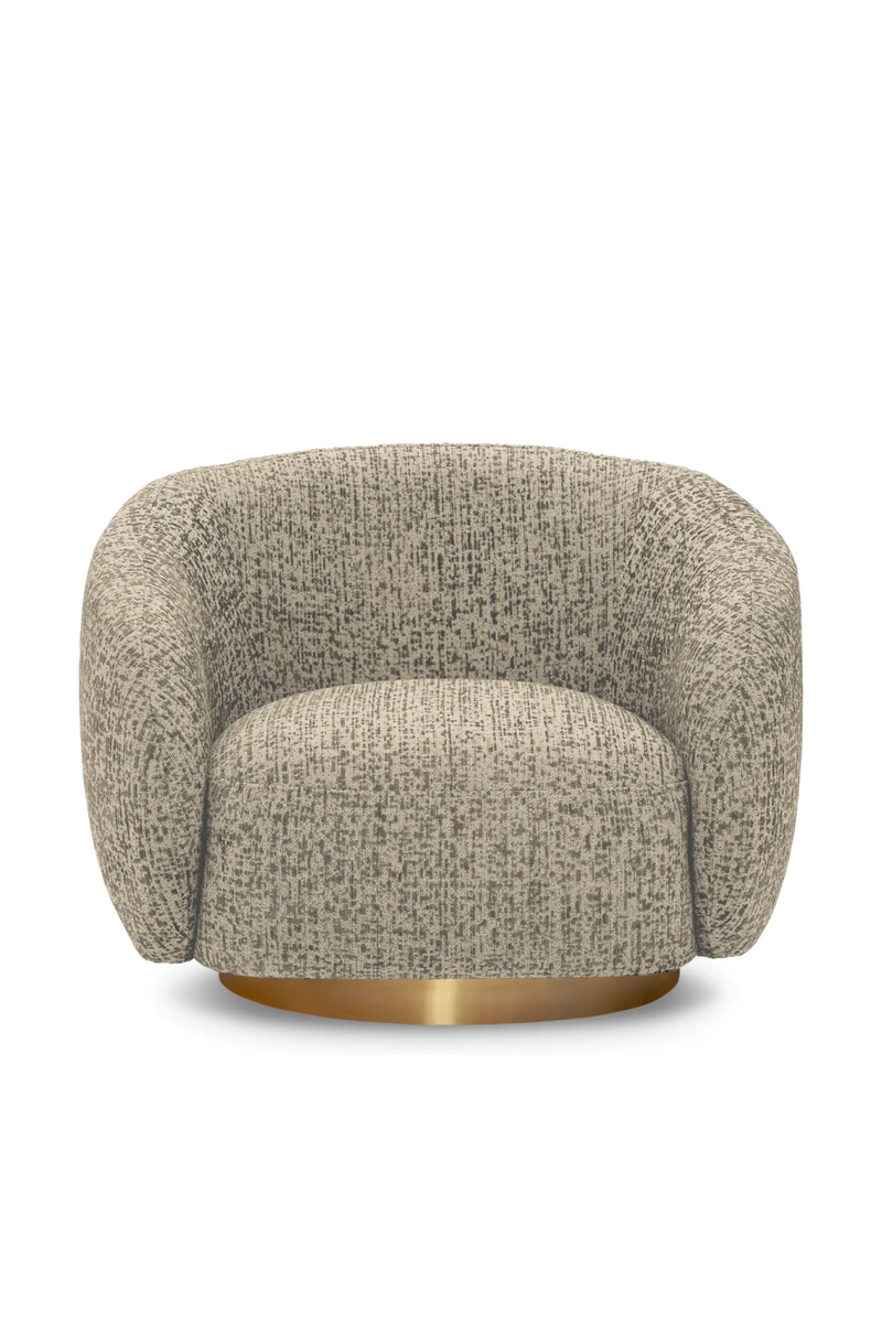 Brass Base Curved Swivel Chair | Eichholtz Brice | Eichholtzmiami.com