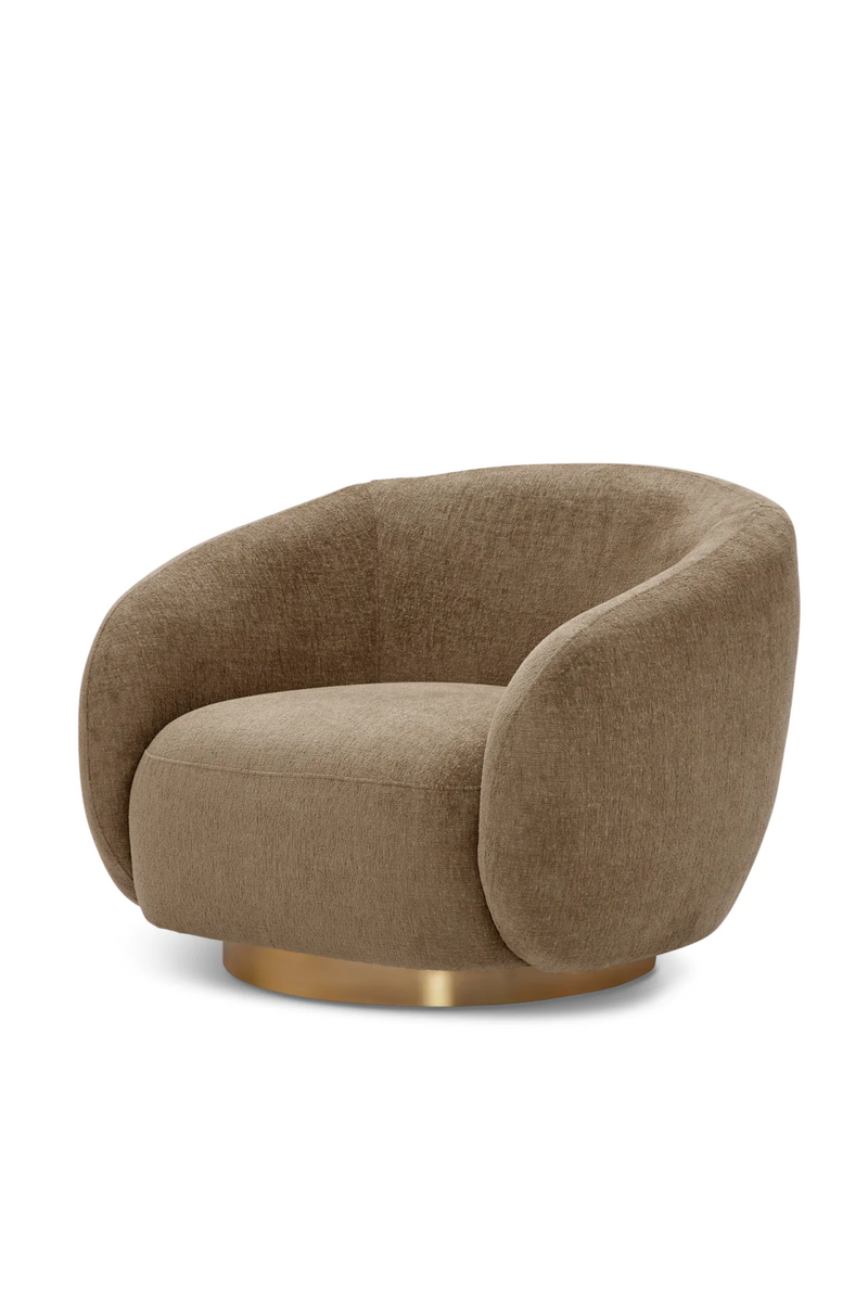 Brass Base Curved Swivel Chair | Eichholtz Brice | Eichholtzmiami.com