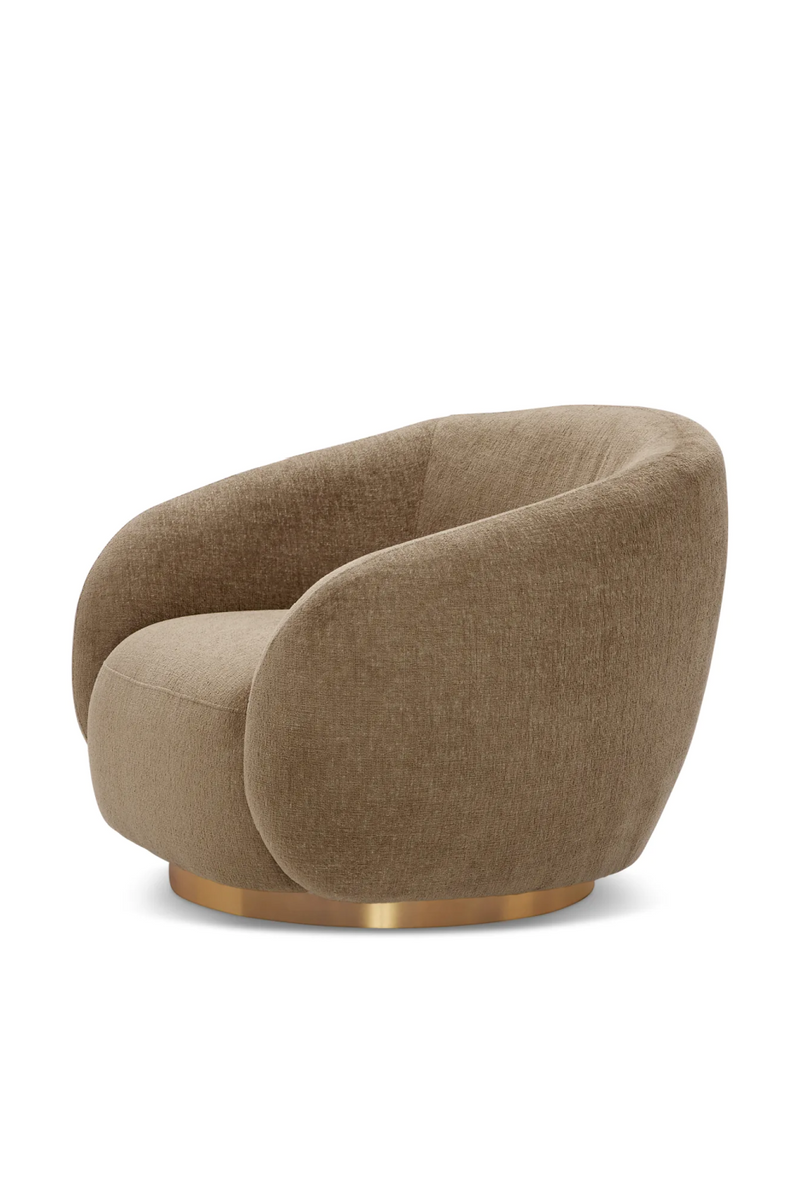 Brass Base Curved Swivel Chair | Eichholtz Brice | Eichholtzmiami.com