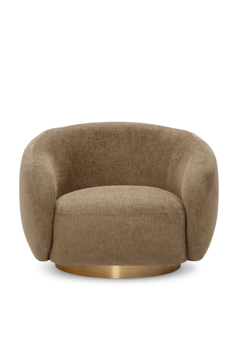 Brass Base Curved Swivel Chair | Eichholtz Brice | Eichholtzmiami.com