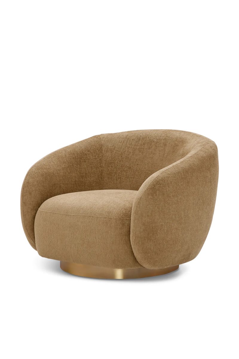Brass Base Curved Swivel Chair | Eichholtz Brice | Eichholtzmiami.com