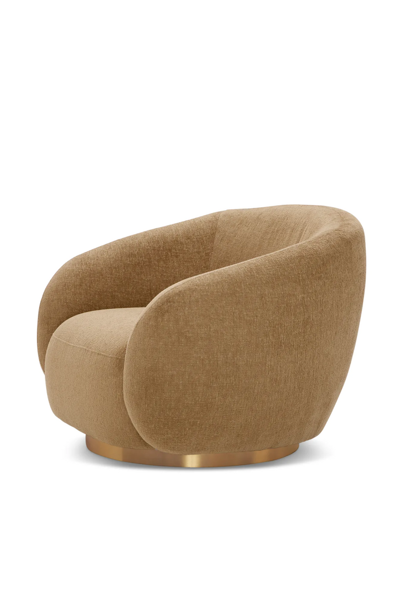 Brass Base Curved Swivel Chair | Eichholtz Brice | Eichholtzmiami.com