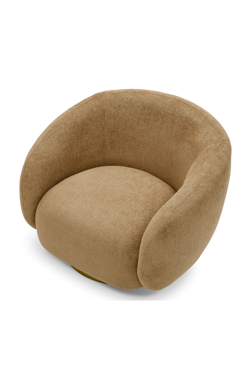 Brass Base Curved Swivel Chair | Eichholtz Brice | Eichholtzmiami.com