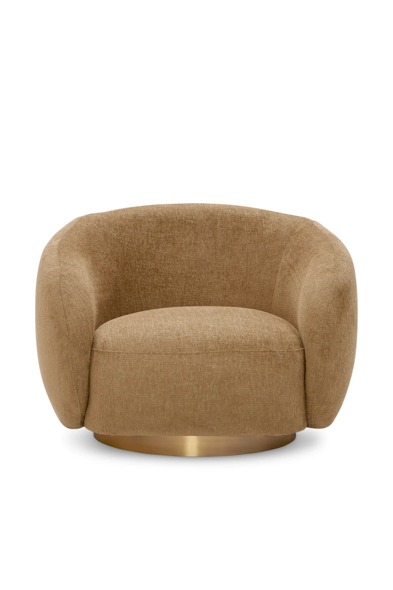 Brass Base Curved Swivel Chair | Eichholtz Brice | Eichholtzmiami.com