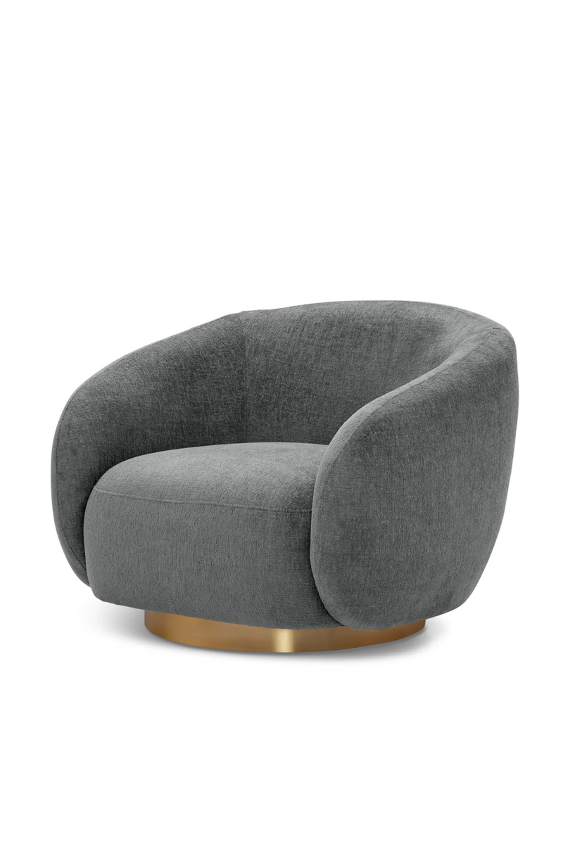 Brass Base Curved Swivel Chair | Eichholtz Brice | Eichholtzmiami.com