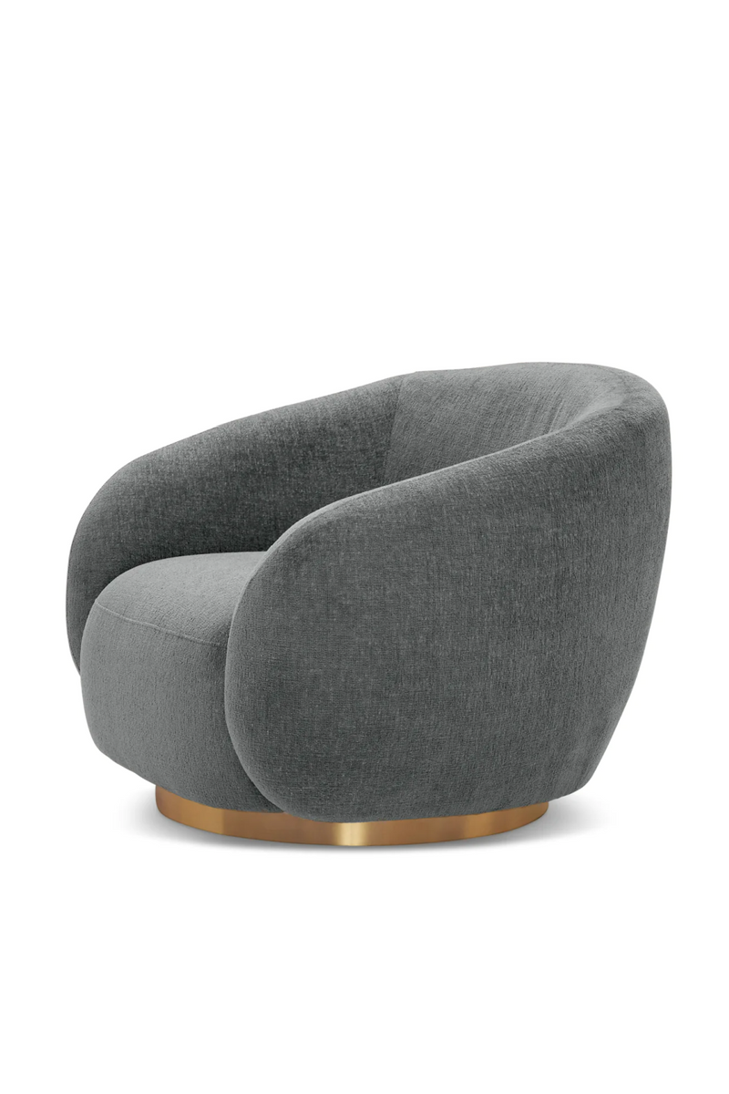Brass Base Curved Swivel Chair | Eichholtz Brice | Eichholtzmiami.com