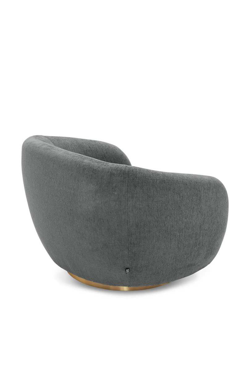 Brass Base Curved Swivel Chair | Eichholtz Brice | Eichholtzmiami.com