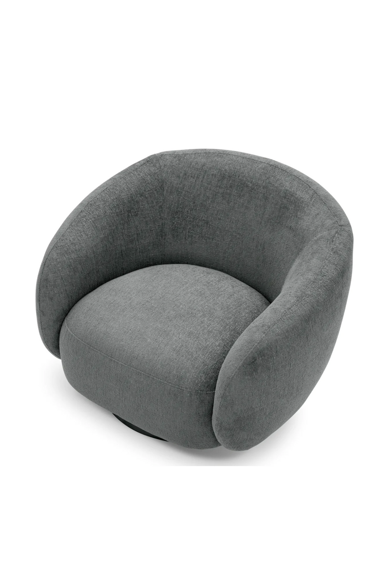 Brass Base Curved Swivel Chair | Eichholtz Brice | Eichholtzmiami.com