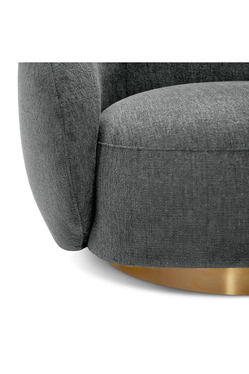 Brass Base Curved Swivel Chair | Eichholtz Brice | Eichholtzmiami.com